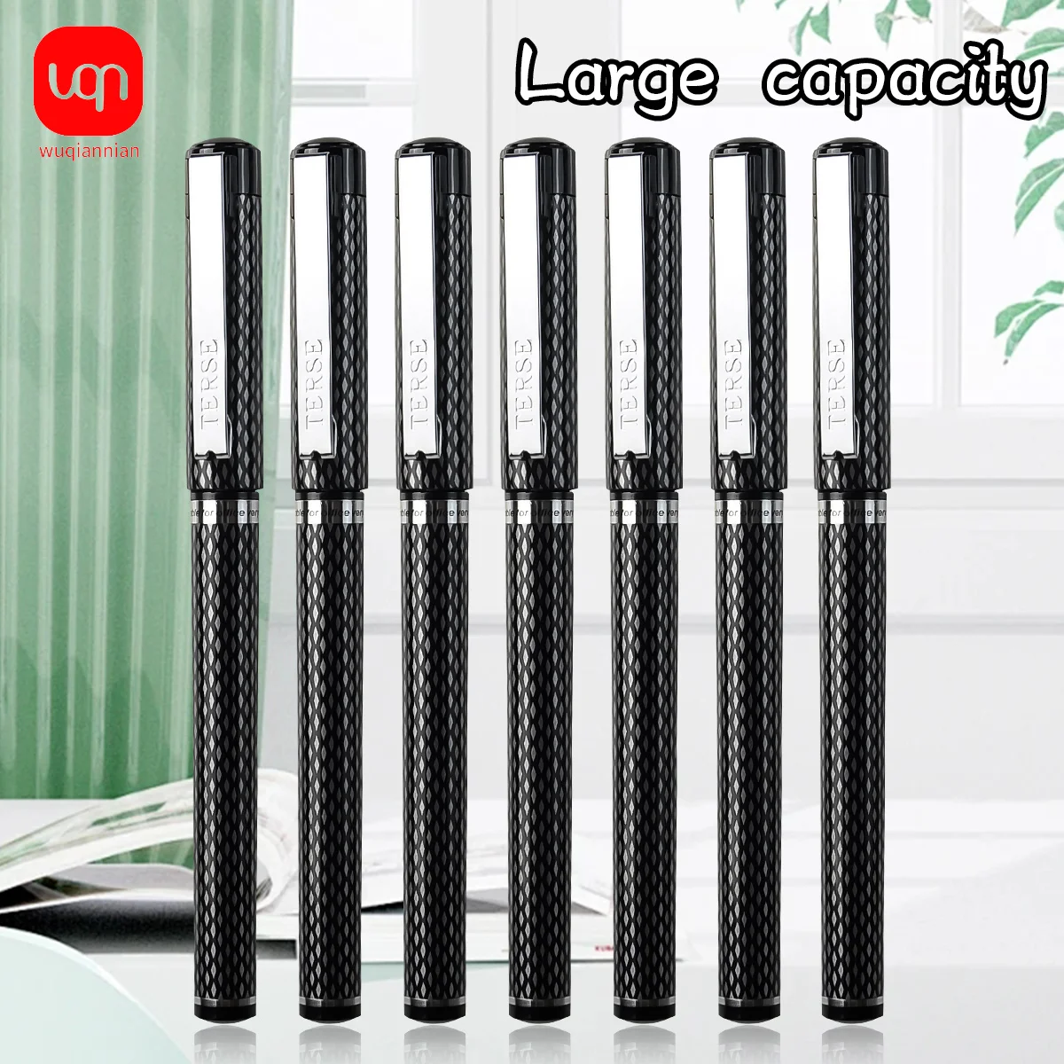 

WQN 3/6/12pcs Black Business Gel Pen 1.0mm Nib Writing Smooth Black Ink Signature Pen School and Office Supplies