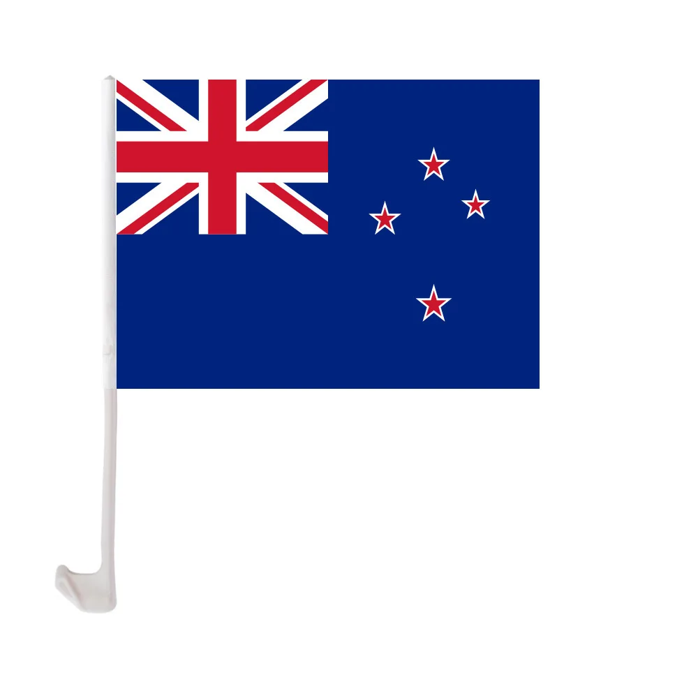 EOODLOVE flag 30x45cm New Zealand flag car logo 12x18 inch New Zealand flag window logo with plastic flagpole