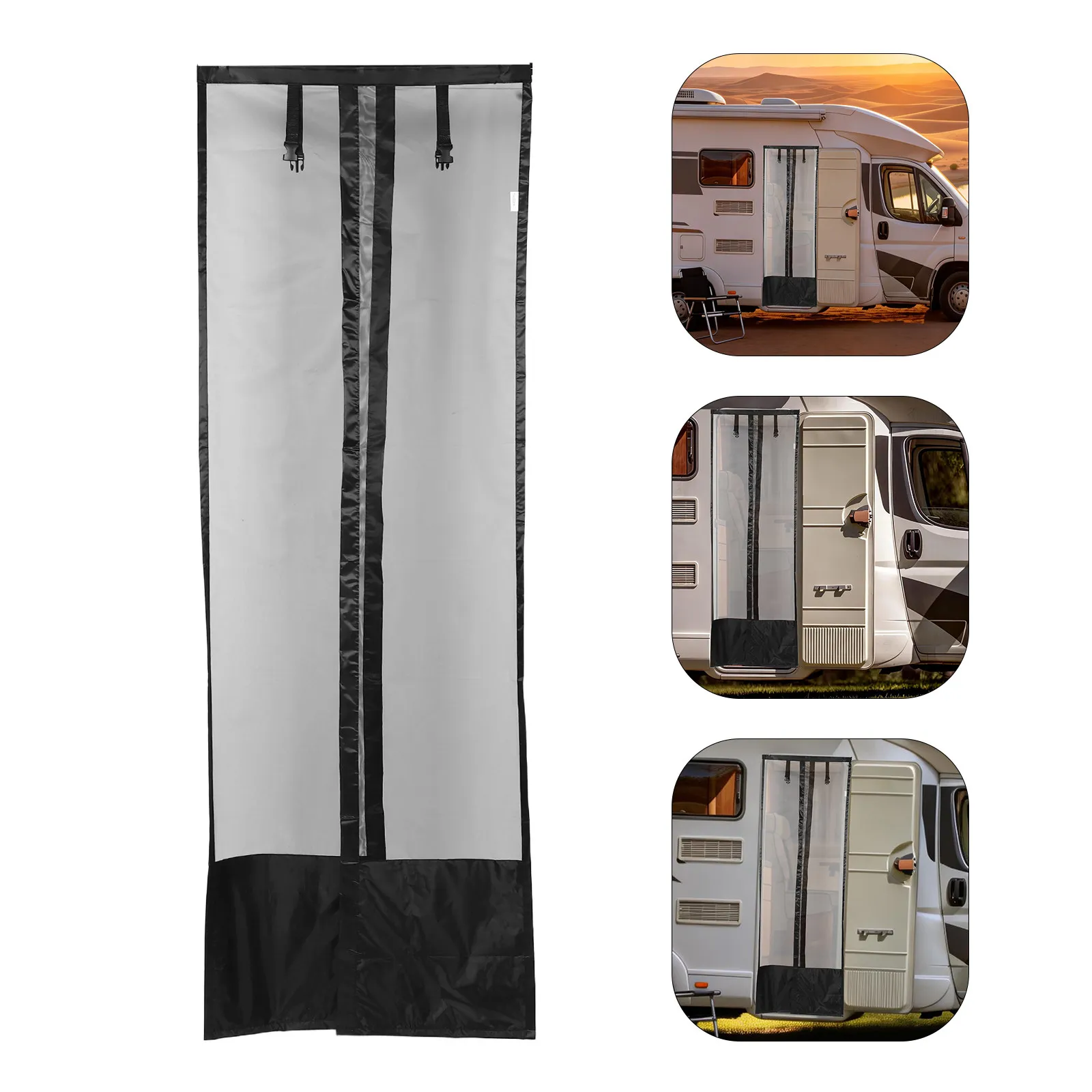 

Rv Door Mesh Sunshade for Camping Trailer Uv Blocking Breathable Mesh Curtain Full Coverage Heat Insulating Outdoor Travel
