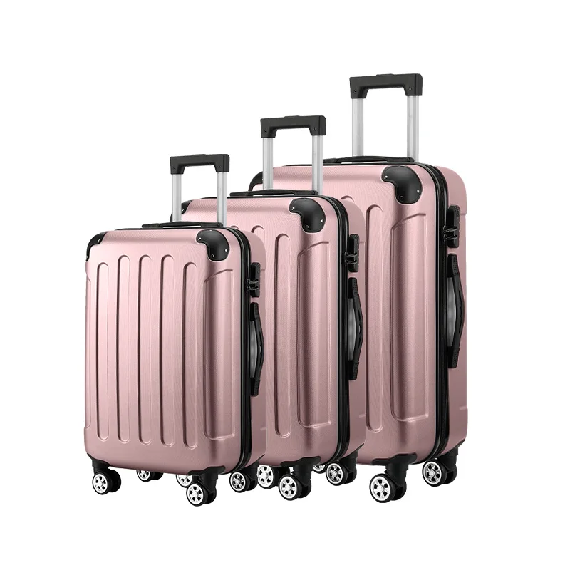 Carrinho clássico 3 peças mala vintage 20 24 28 polegadas 3 em 1 conjunto de bagagem de viagem unissex bolsa de canto 360 rodas universais opcionais