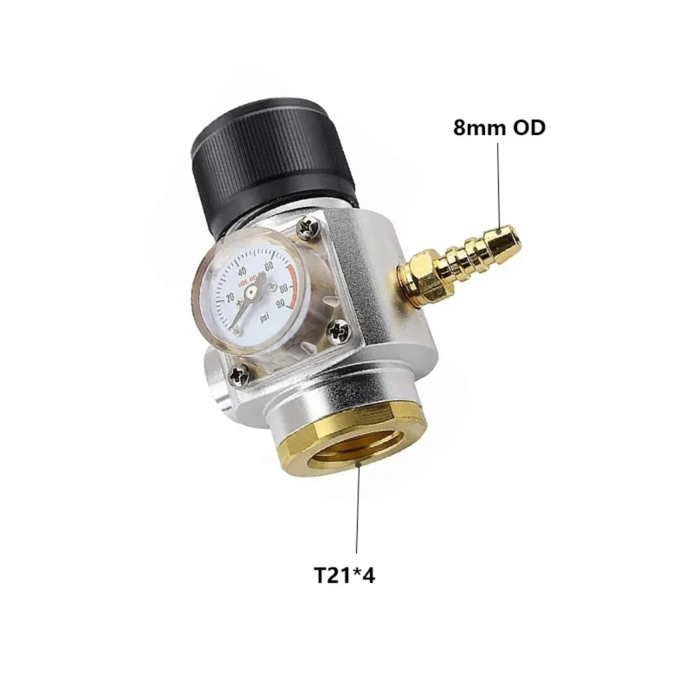 Soda Maker CO2 Charger Kit Homebrew Mini Regulator 0-90psi Gauge Barbed Fitting European TR21-4 Paint Ball Adapter