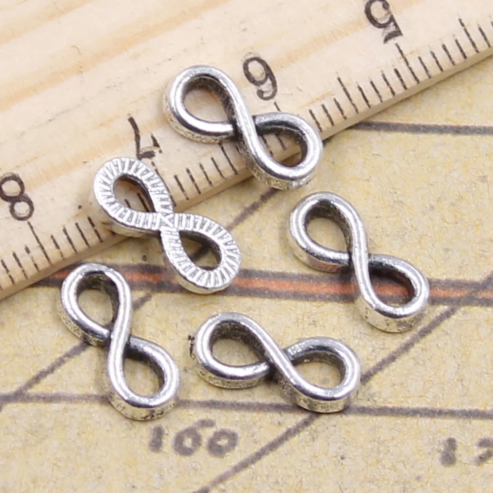 

60pcs Charms Infinity Symbol Connectors 12x5mm Tibetan Bronze Silver Color Pendants Making Findings Handmade Antique DIY Jewelry