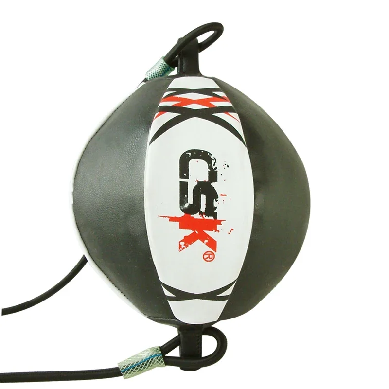 Leather Boxing Ball,Speed Dodge Ball Double End Gym MMA Boxing Sports Punch Bag Floor to Ceiling Rope Workout(Length 4,76 Ft)