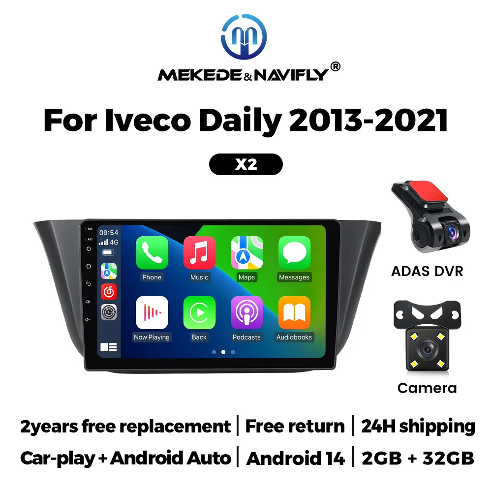 

MEKEDE Android 14 Car Radio Multimedia Video Player For Iveco Daily 2013-2021 BT CarPlay Navigation GPS Autoradio 2 Din 9inch