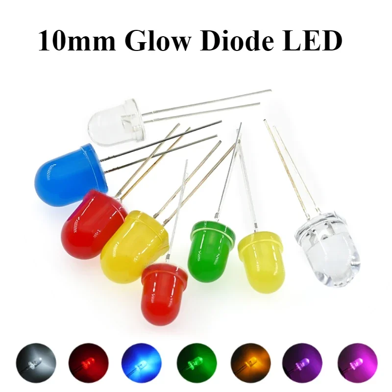 10/30/50Pcs/lot 8mm 10mm LED Diode F8 F10 White Emerald Green Red Blue Yellow DIY Light Emitting Diode