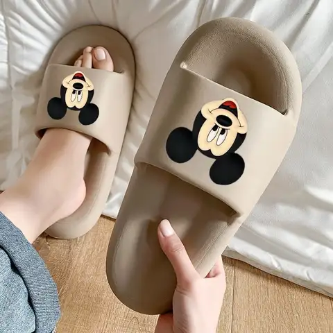 black white plus size Couple Home Female Cute Indoor Bathroom Anti Slip Stepping Feeling Mickey Mouse fashion women Slippers