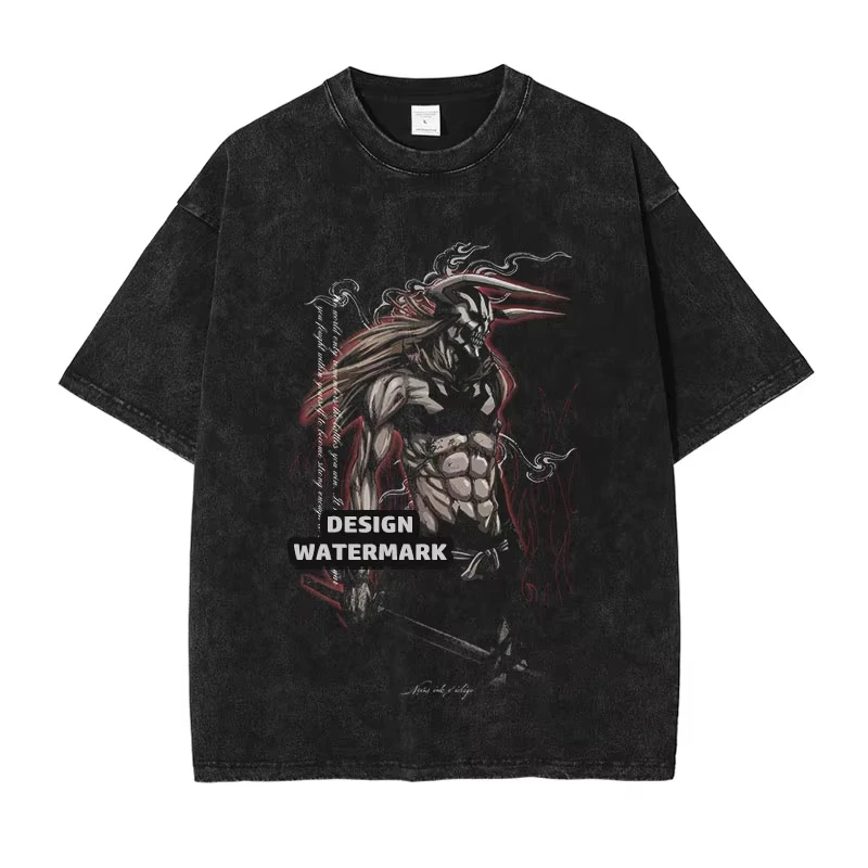 Bleach Graphic T Shirts Vintage Washed Men Women Short Sleeve T-shirt Oversized Unisex Trendy Cotton high quality Breathable tee