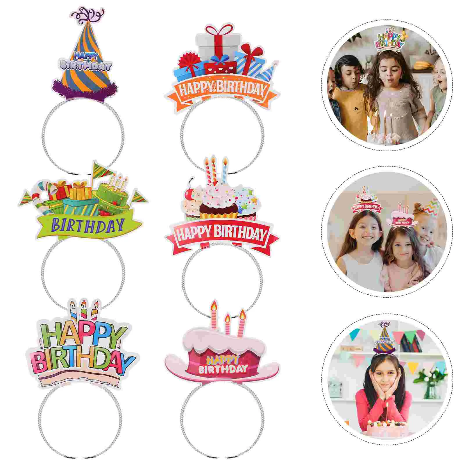 

Happy Birthday Hair Hoops Party Headband Headbands for Girls Wear Paper Adult Hairband