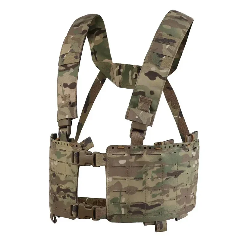 Tactical Chest Rig Vest Laser Cut Molle System Magazine Pouch Hunting Split Front Chest Rig Airsoft Shooting Equipment