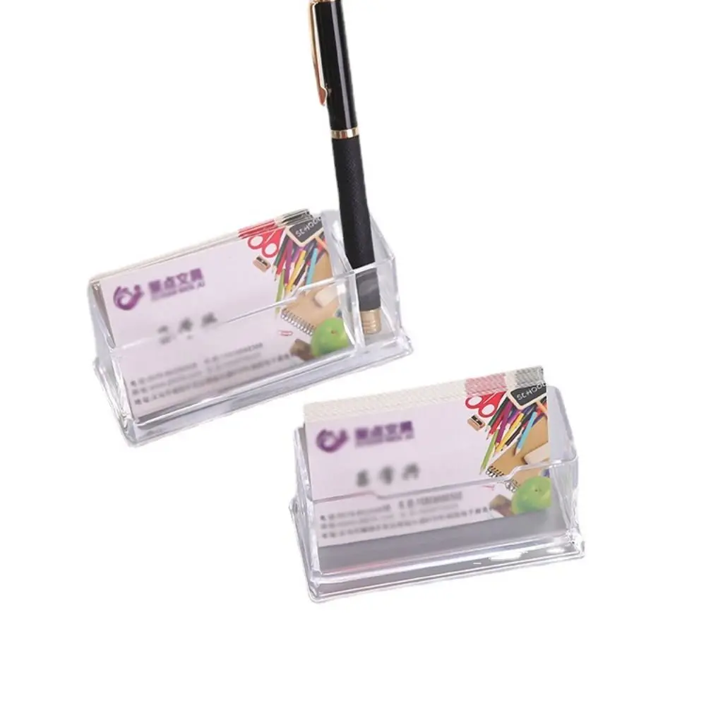 High Quality Transparent Desktop Shelf Box Location Card Organizer Acrylic Display Stand Creative Business Card Case Office