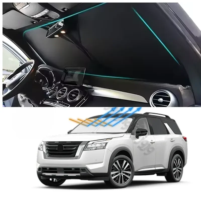 For Nissan Pathfinder 2022 2023 2024 2025 Car Windshield Sunshade Cover Front Window Sun Shade Visor Auto Interior UV Protection