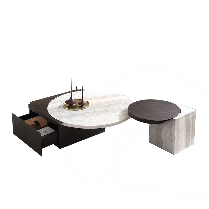 Marble Tea Table Combination Side Table Creative Living Room Villa Home Designer Model Art Nordic Entry Lux Style High-End