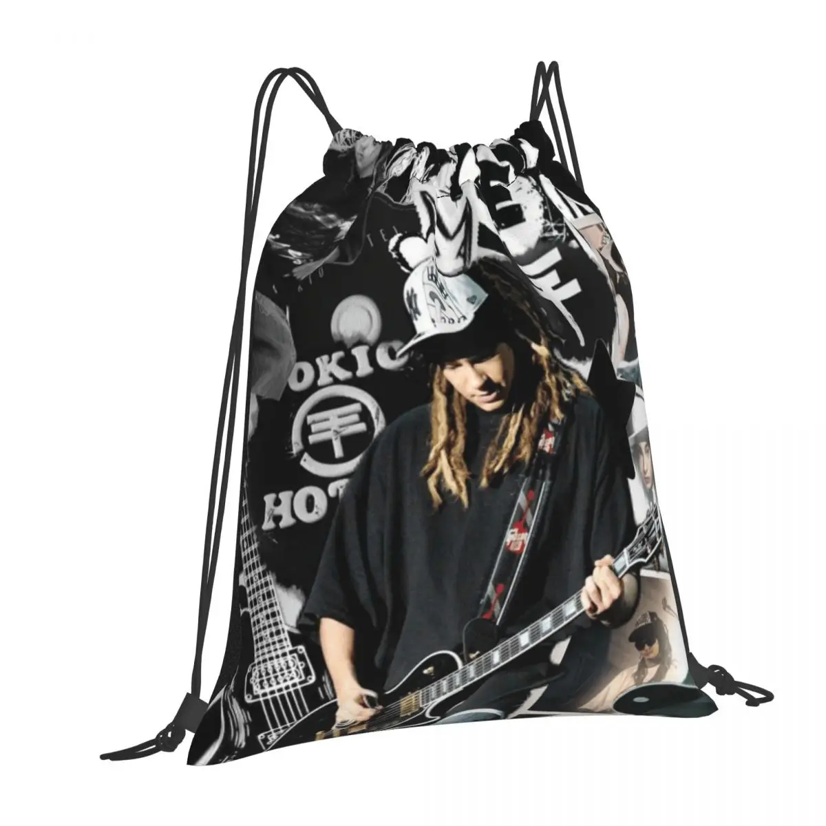 Tokio Hotel Tom Kaulitz Music Band Backpacks Casual Drawstring Bags Sports Bag Book Bags for Man Woman School