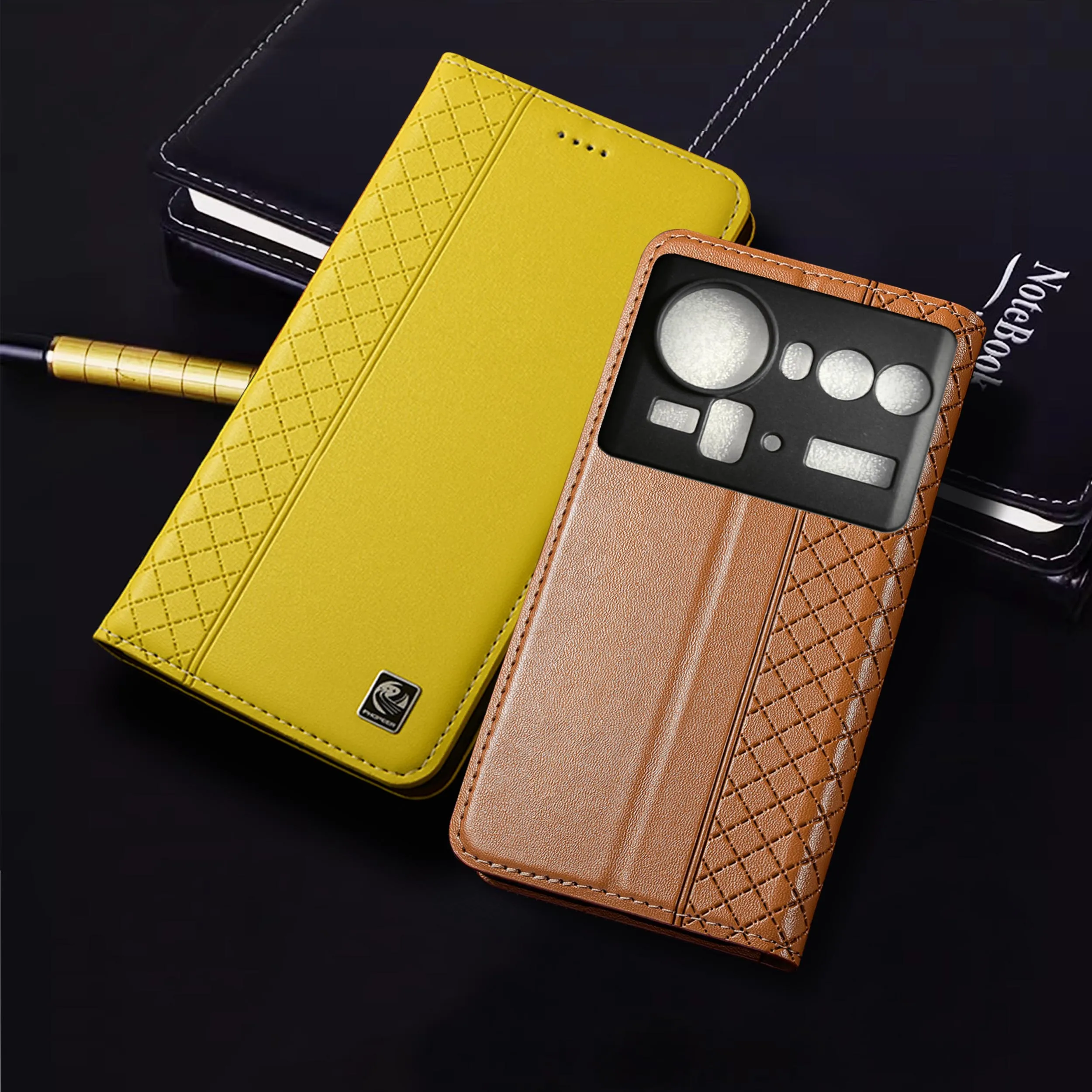 

Genuine Leather Phone Case For ZTE Nubia Z60 Z60S Z70 Z70S Z80 Pro Ultra Nappa Inner Mesh Pattern Of Flip Cover Case Cowhide