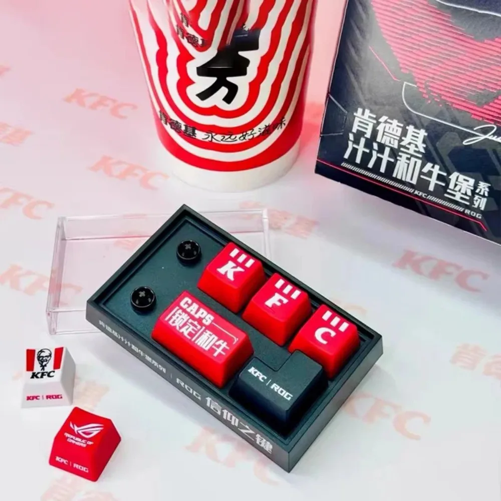Kfc Keycap لوحة المفاتيح الميكانيكية Rog Collaboration لتقوم بها بنفسك نموذج أنيمي الكرتون الطرفية مجموعات الالعاب جمع الحلي المشجعين الهدايا