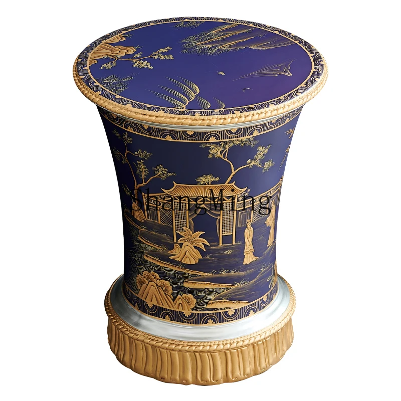 CLBlue Painted Sofa Small Corner Table Villa Club Negotiates Small Round Coffee Table