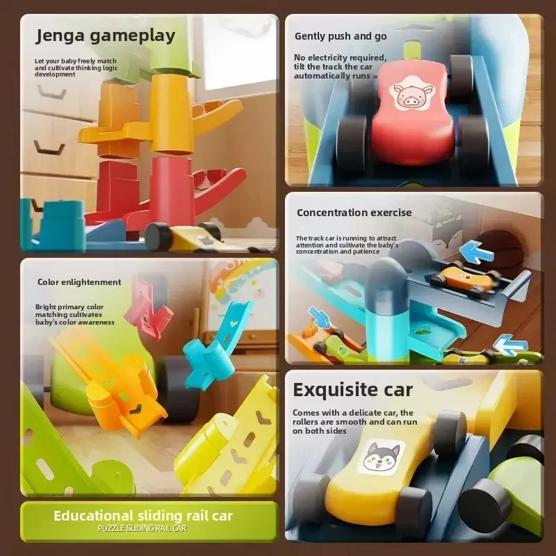 Set da gioco per auto in orbita a 8 piste con 8 auto Stack Assembly Pista da corsa Tenda Rail Rrack Veicolo Giocattoli per ragazzi Regali di compleanno per bambini