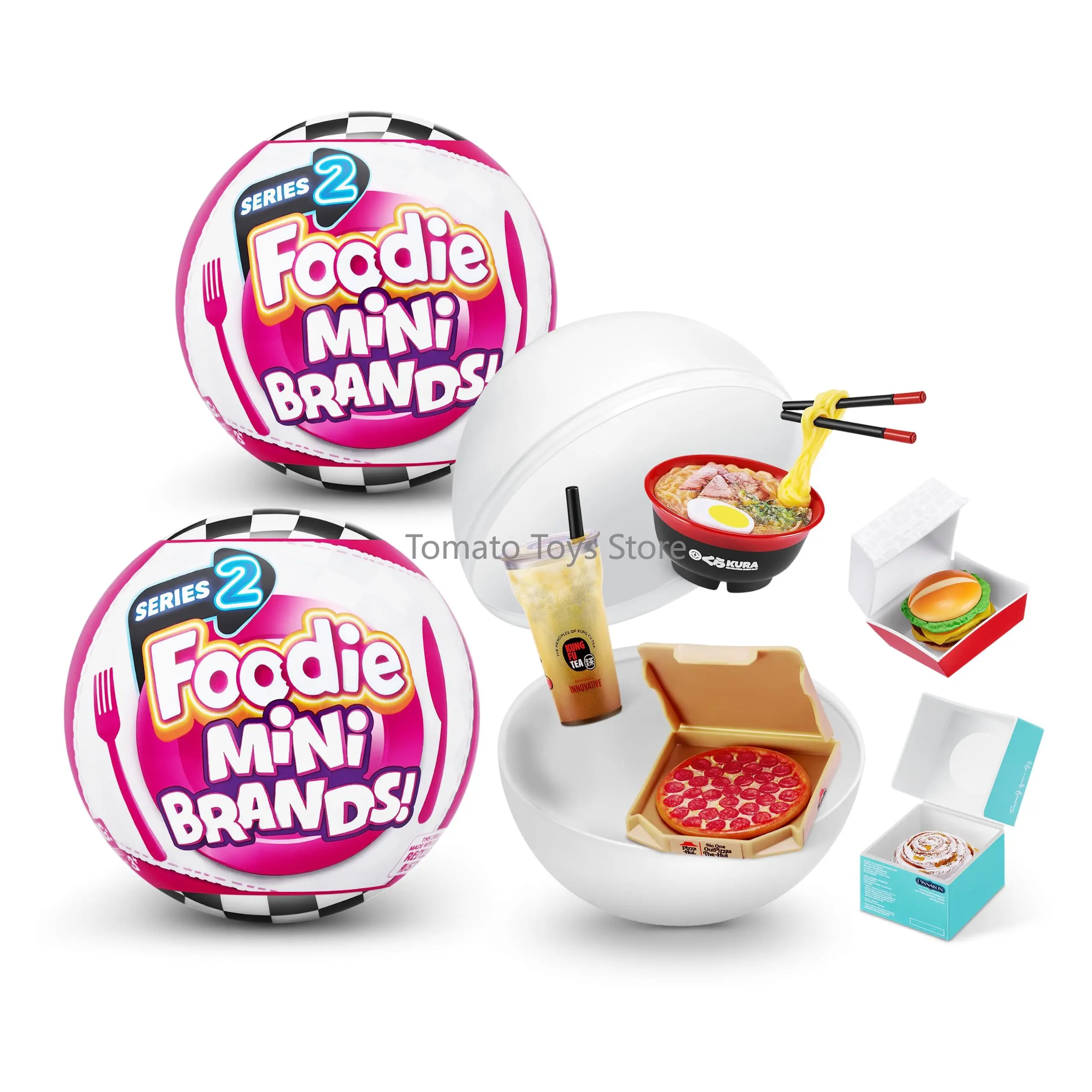 In Stock ZURU Mini Brands Foodie Series 2 Real Miniature Fast Food Brands Collectible Toy, 5 Mystery Brands Toys Holiday Gifts