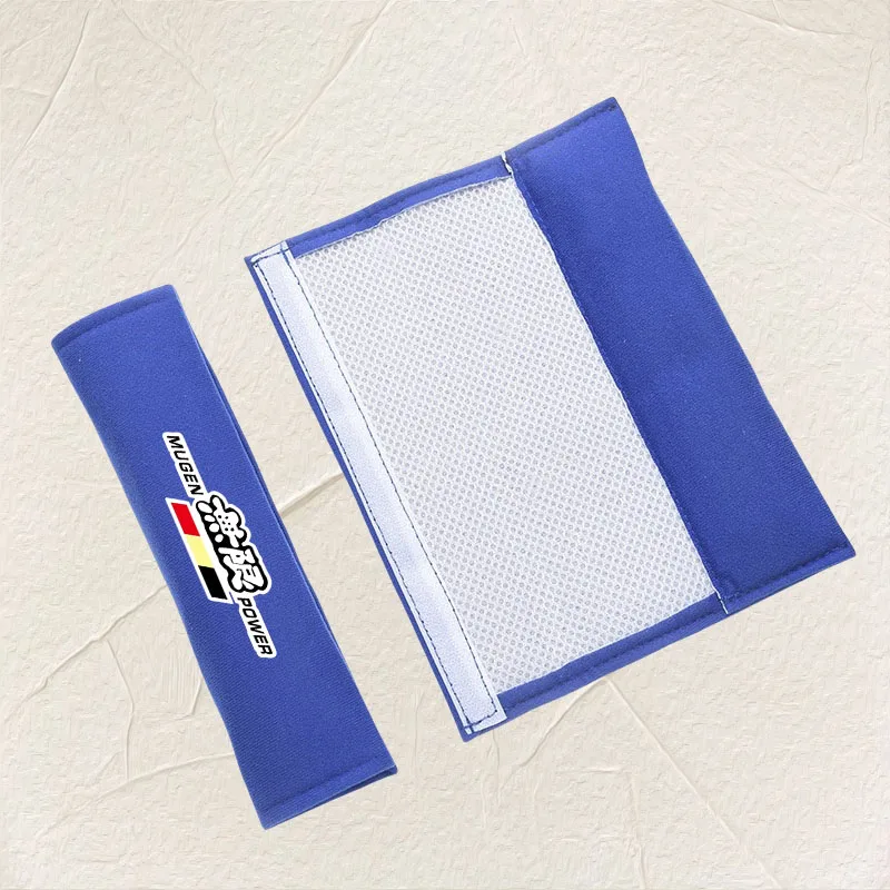 2Pcs For Mugen Power Civic Type R Accord CRV Car Seat Belt Cushion Safety Belt Shoulder Protector Pad Auto Accessories