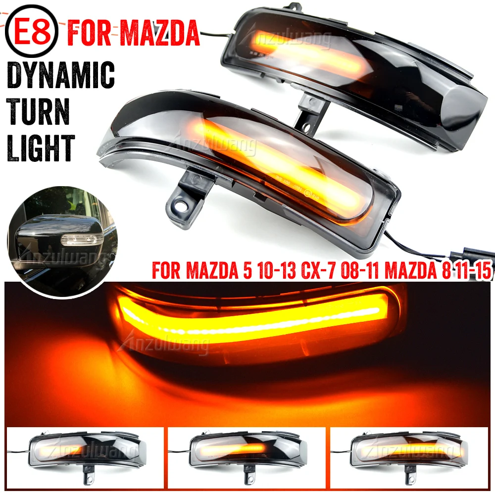 Per Mazda CX-7 CX7 2008-2014 Per Mazda 8 MPV 2011-2015 Ripetitore dinamico degli indicatori di direzione Luce sequenziale Lampeggiante Lampada di posizione laterale
