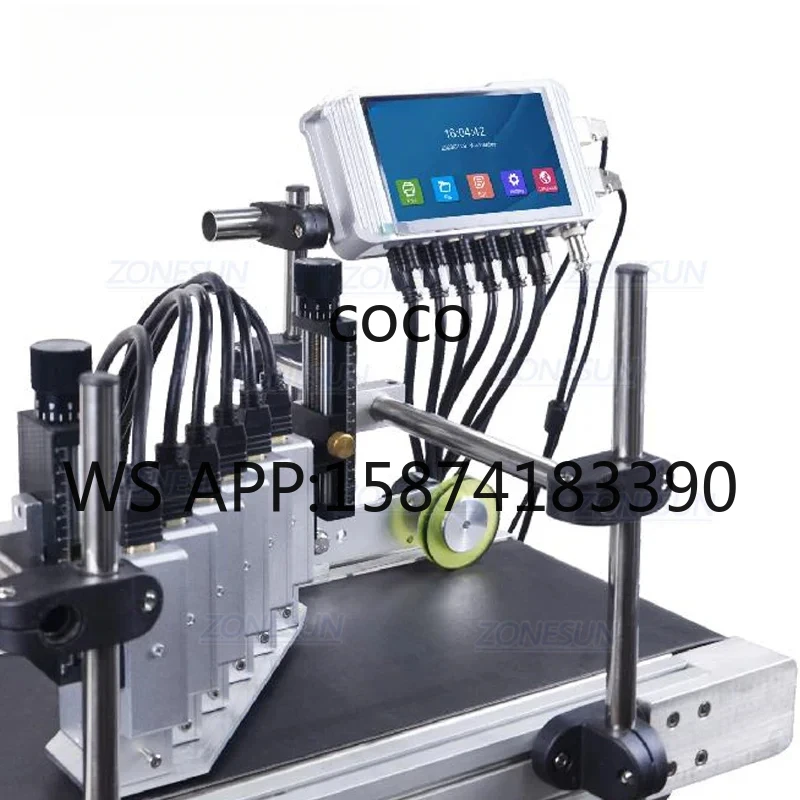 Industrial Intelligent Inkjet Printer ZS-DC127, Automatic High Speed Continuous Coding with Conveyor Belt