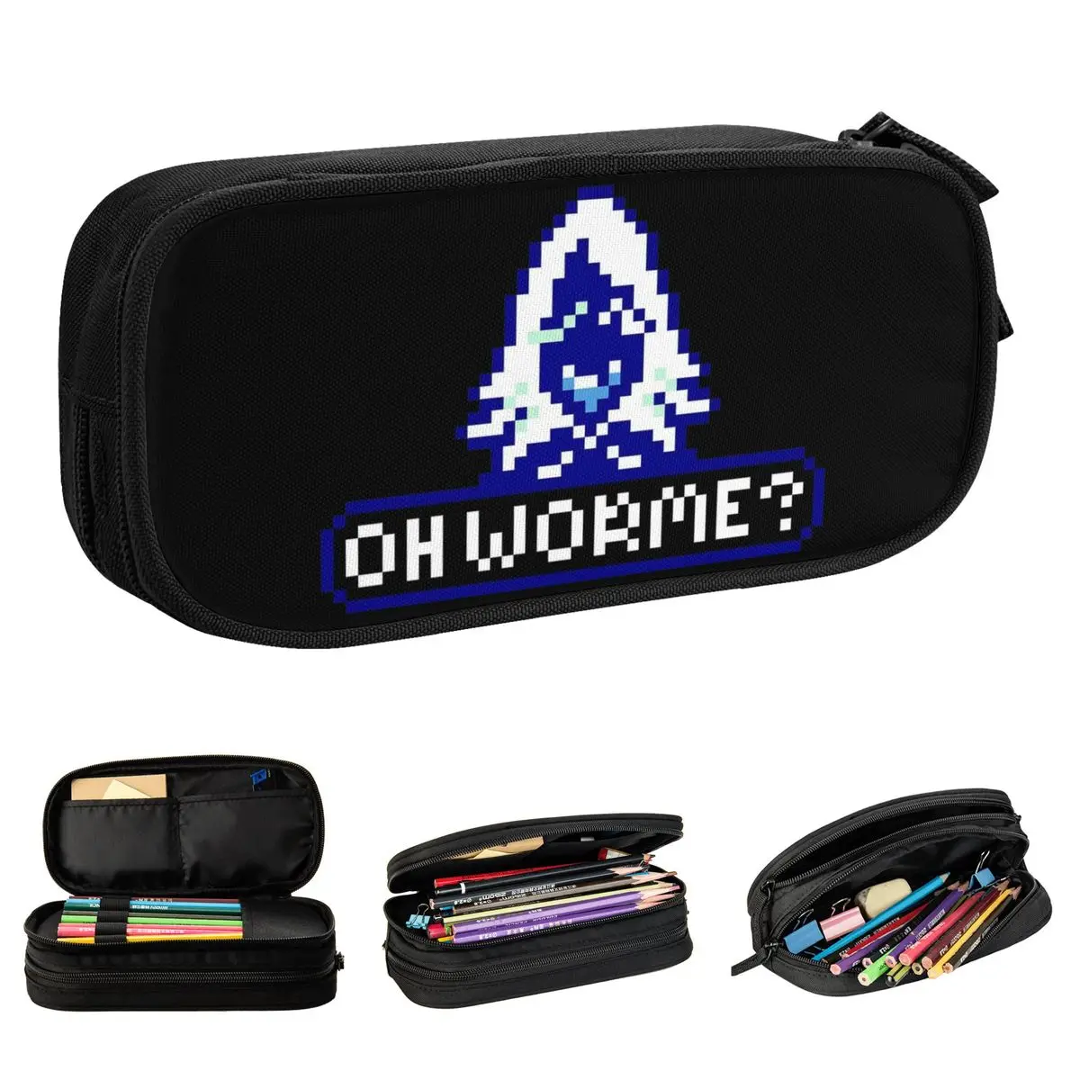

Large Capacity Pencil Pouch Rouxls Kaard Oh Worme Deltarune Office Double Layer Pencil Bag Women Make Up Bag Suprise Gift
