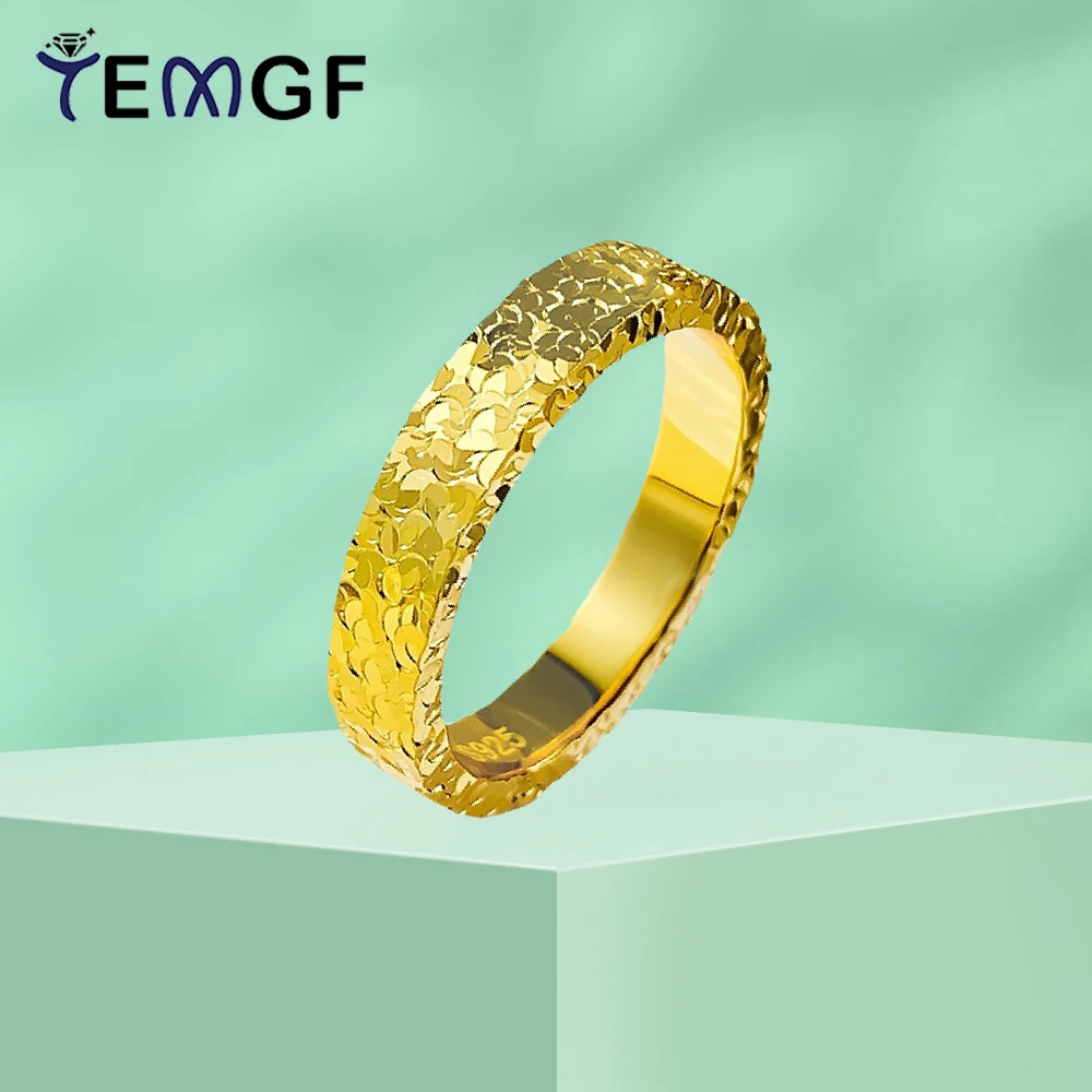 

TEMGF S925 Sterling Silver Ring for Women Men 2mm/4mm Width Gold Plated Ring Unisex Fine Jewelry Couple Love Birthday Gifts