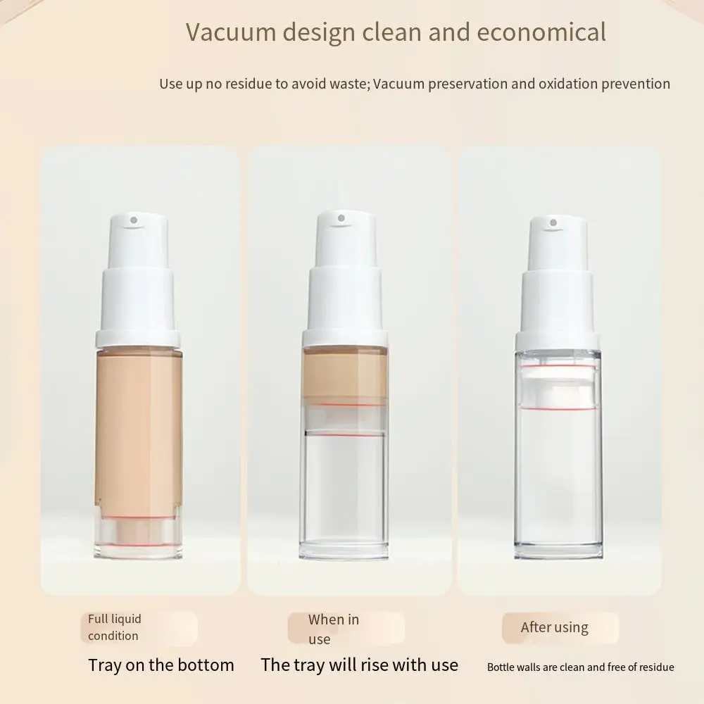 3/4Pcs Refillable Travel Refillable Bottle Set Empty 5ml/10ml/15ml Lotion Pump Bottles Airless Labels Vacuum Press Pump Bottles