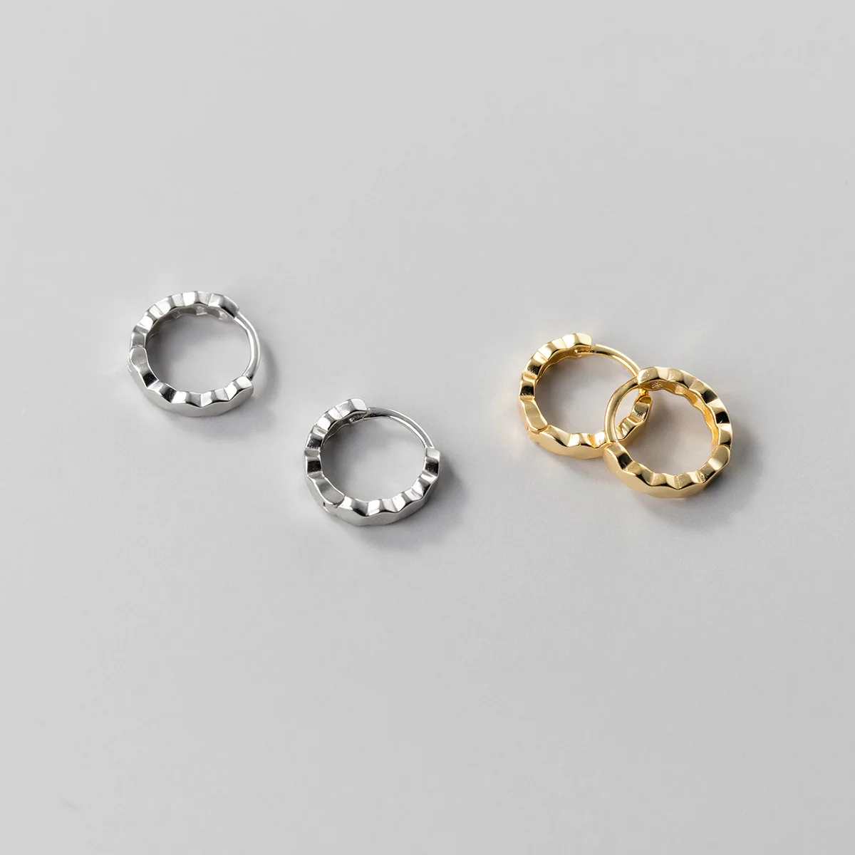 La Monada Polygon Hoop Earrings For Women Silver 925 Glossy Section Fine Women Earrings Jewelry Hoop Earrings 925 Silver Girls