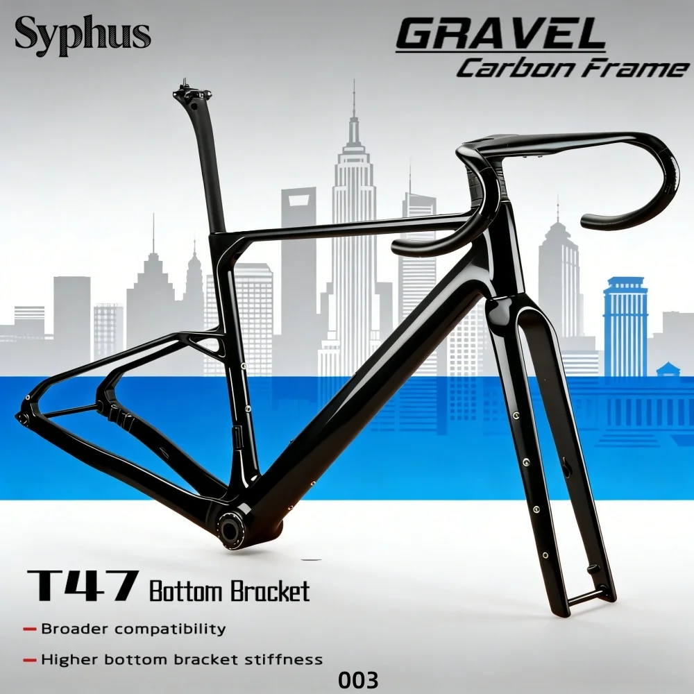

Syphus 2026 New Carbon Gravel Bike Frame T47 Gravel Frame UDH Hanger Carbon Bike Fram Gravel Bicycle Frameset