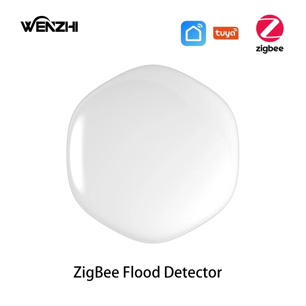 ZigBee-Sensor de fugas de agua, Detector de inundación, sistema de alarma para el hogar, protección de seguridad, alerta de fugas Tuya Smart Life,