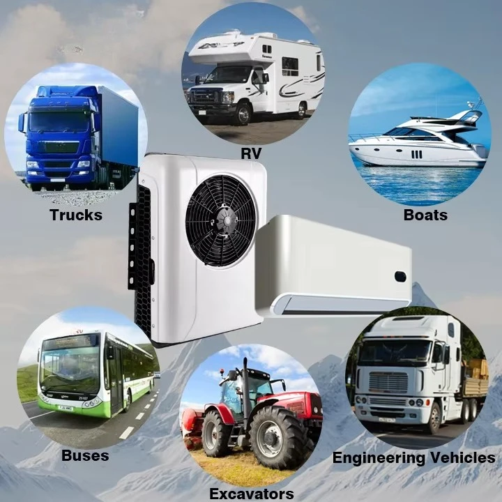 Condizionatore d'aria per parcheggio automatico con unità RV 12V 24V DC per autocaravan roulotte camion