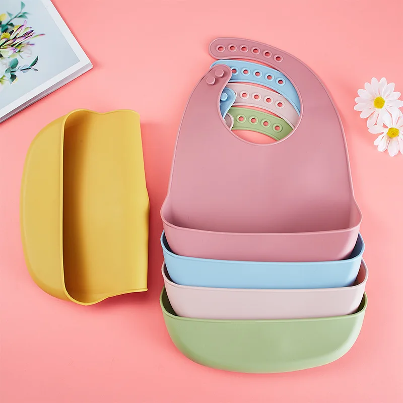 

Silicone Baby Eating Bibs Easy to Clean Baby Bibs Drooling Towel Waterproof Children Silicone Bibs