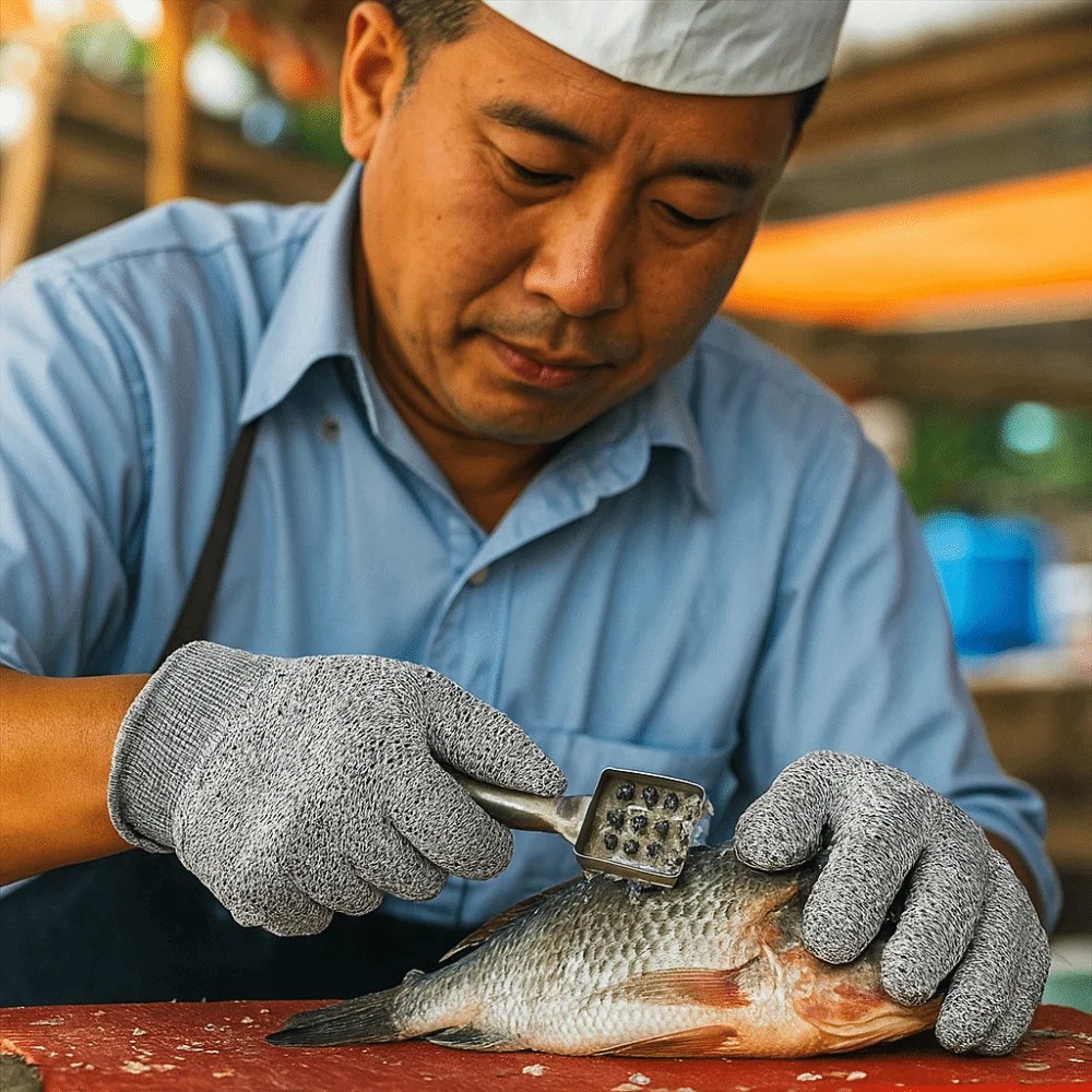 

1 Pair ​5-Level Cut Resistance​ Anti-Cutting Gloves​ ​Glass Fiber Reinforced​ ​Latex-Free & Odorless​ ​Food Grade Safety Gloves​