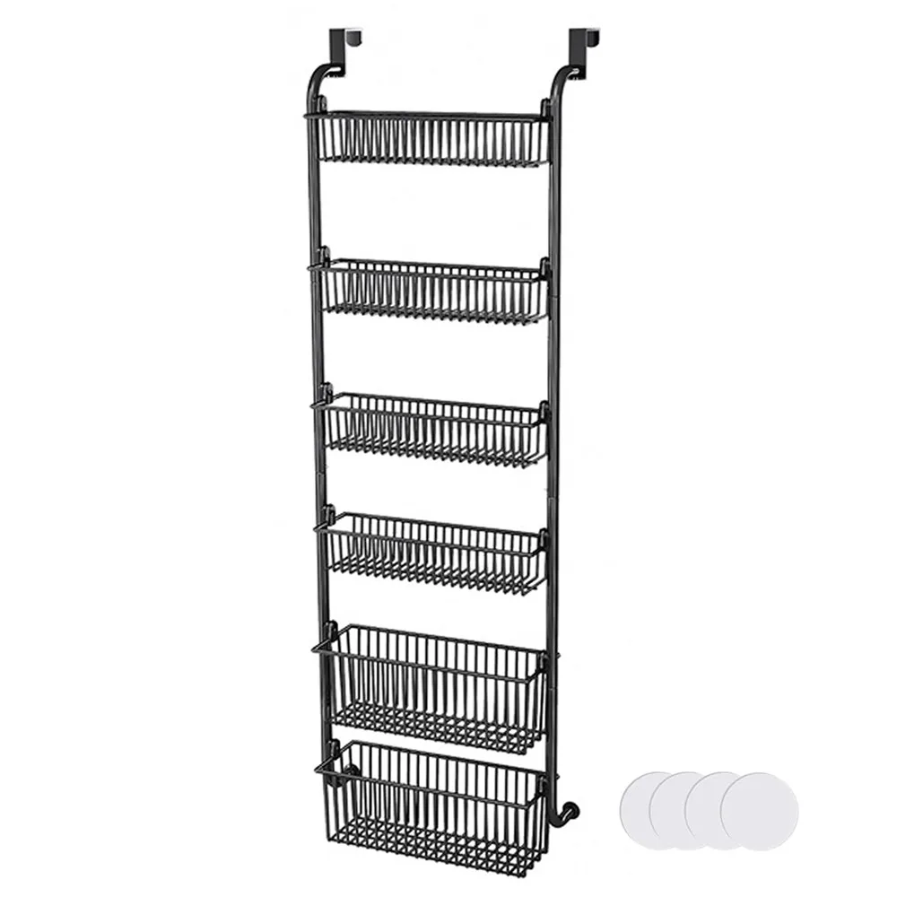 Mehrschichtiger Türhängeregler ohne Bohren für Dosen, Flaschen, Gläser, platzsparend, mit 6 Metallkörben.