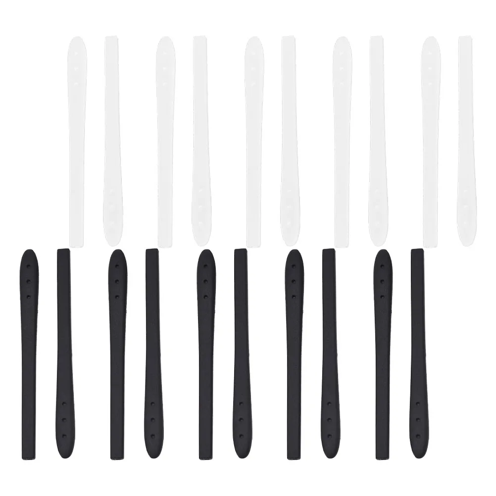 

10 Pairs Anti-slip Temple Cover Eyeglasses Sleeve Silica Gel Black White Breathable Glasses Arm Cushion Temple Tips Leg Cover