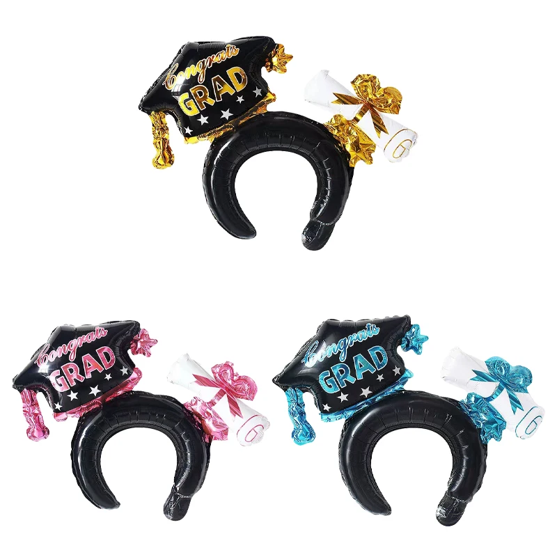 10/30/50 قطعة مجموعة جديدة سوداء قبعة التخرج عقال بالون مجموعة نفخ 2025 موسم التخرج زينة الحفلات