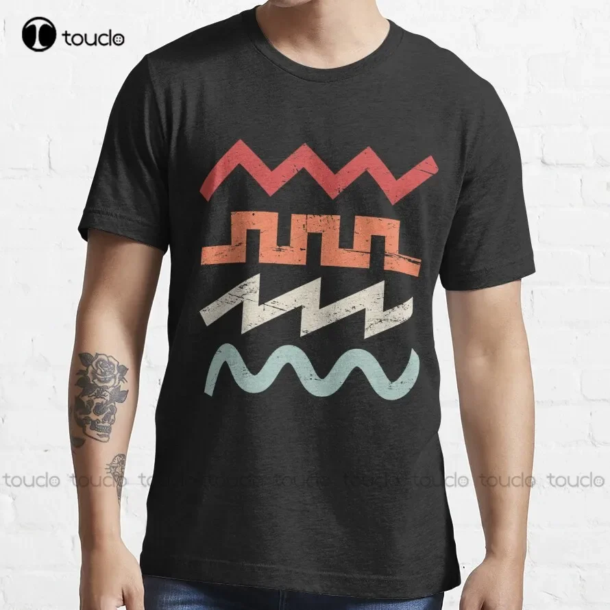 Retro Synth Waveforms T-Shirt Cat Shirts For Women Custom Aldult Teen Unisex Digital Printing Tee Shirt Xs-5Xl Fashion Funny