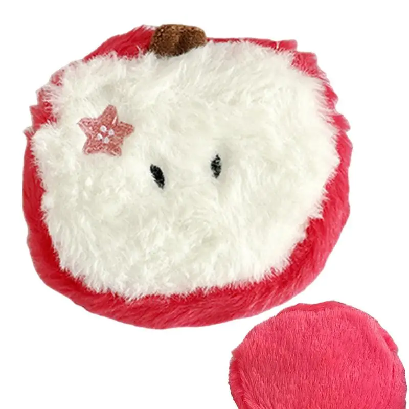 Porte-monnaie en peluche de fruits de dessin animé avec fermeture éclair, porte-monnaie portable, petit sac de rangement pour clé, rouge à lèvres, écouteur