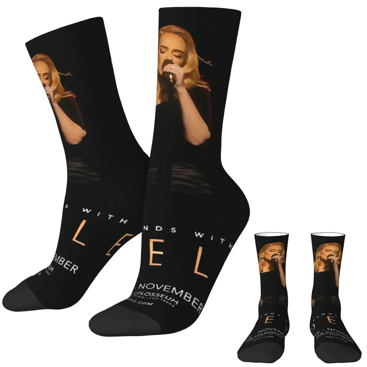 Men Socks Adele Tour 2024 Germany (2) Stockings Autumn Funny Medium Soft Socks Custom Outdoor Anti Bacterial Socks