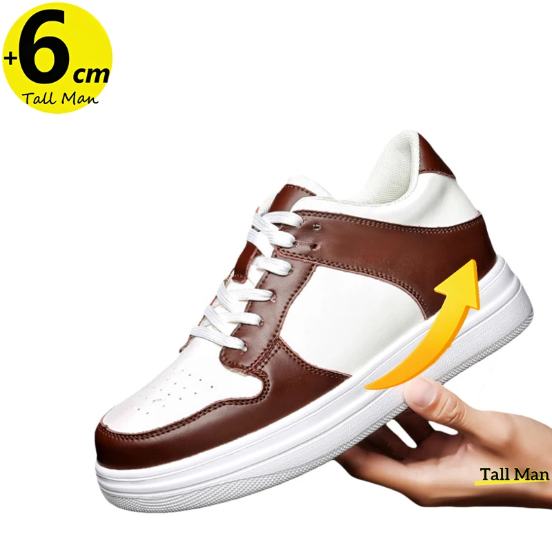 

Men Chunky Shoes Elevator Sneakers Height Increase Insoles 6CM Unisex Plus Size 35-43