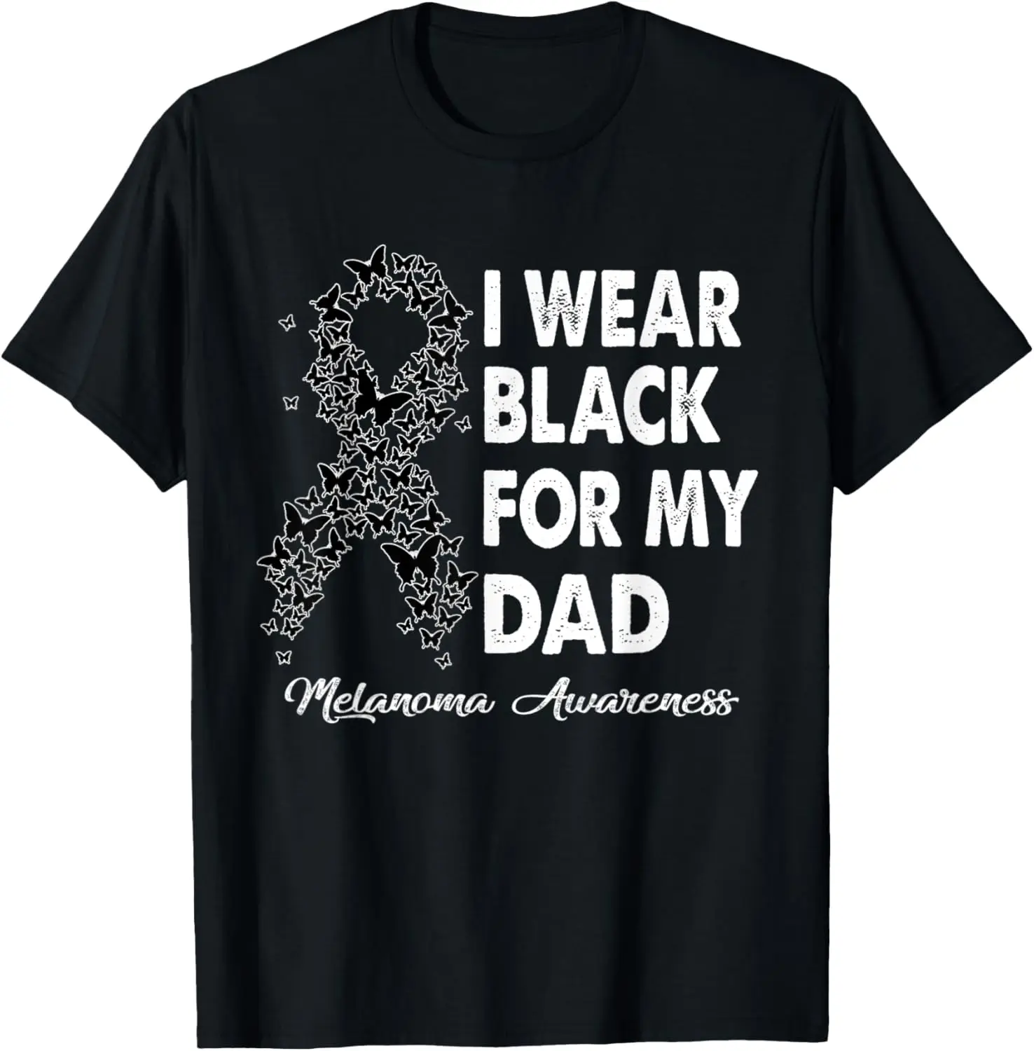 

I Wear Black For My Dad Melanoma Awareness Costume Ribbon T-Shirt