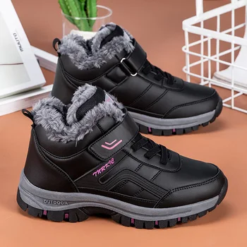 Winter boots for women high top shoes waterproof PU leather plush keep warm Sneakers women outdoor ankle snow boots casual shoes