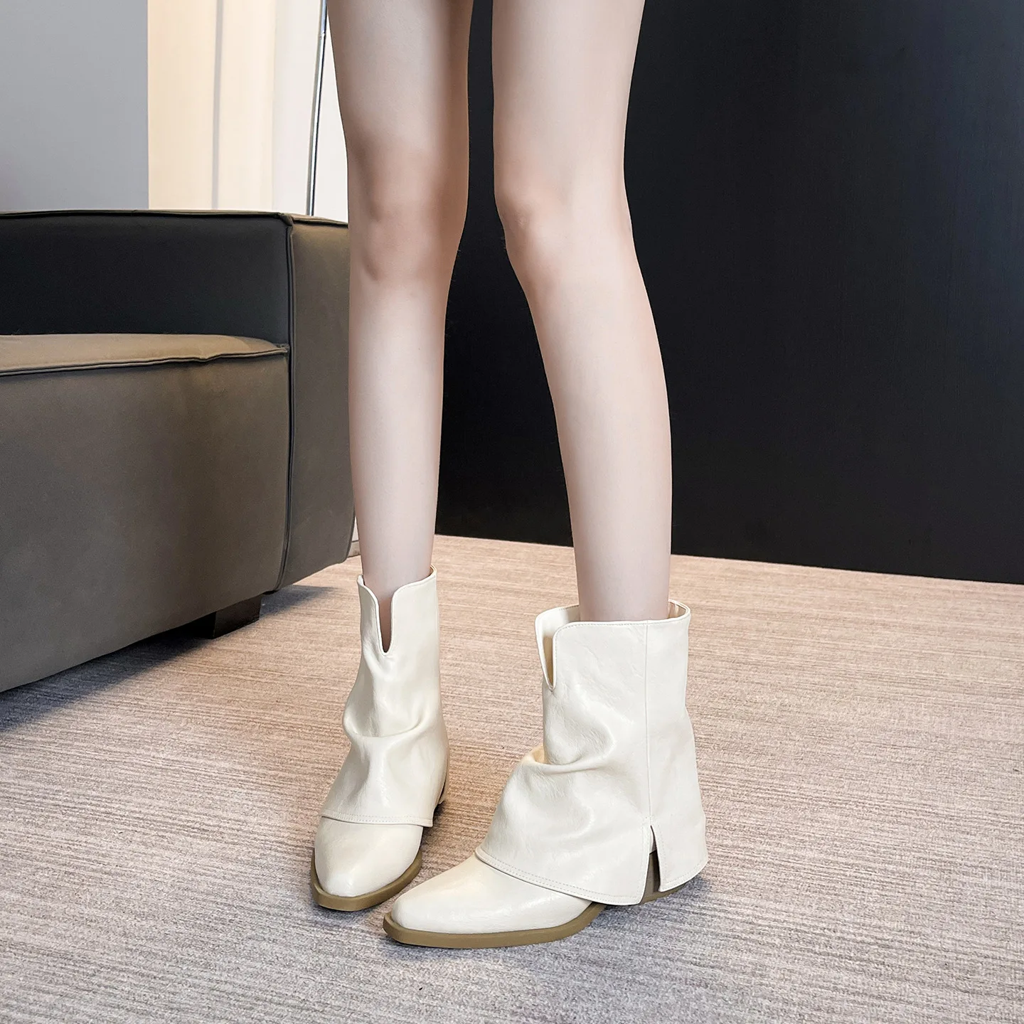 

Женские ретро-ботинки на массивном каблуке в французском и британском стиле, европейские и американские ботильоны, короткие ботинки для женщин