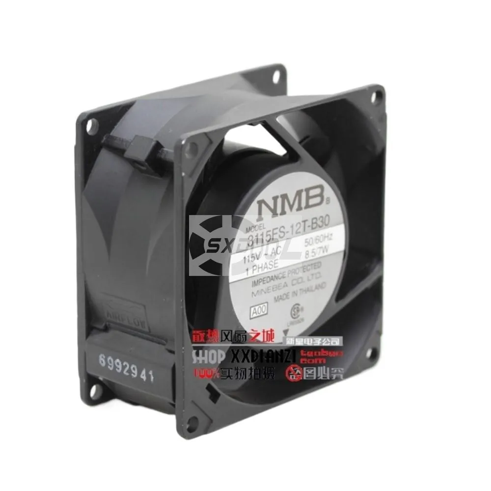 

80mm Fan for NMB 3115FS-12T-B30 8cm 8038 AC 115V 8.5W/7W Industrial Cooling Servers, Electronics, and Machinery