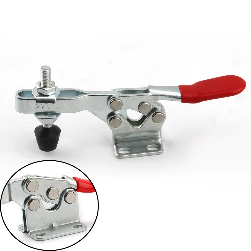 

Horizontal Toggle Clamp 1Pcs 100kg 200kg 225kg U Shape holding Quick clip Fixing Clamps Hand Tool 201 201A 201B 201C 203F 225D