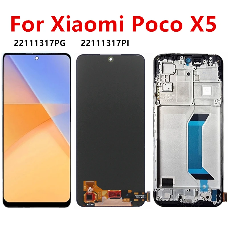 

Цифровой сенсорный ЖК-дисплей с рамкой, замена для Xiaomi Poco X5, 22111317PG, 22111317PI, 6,67"