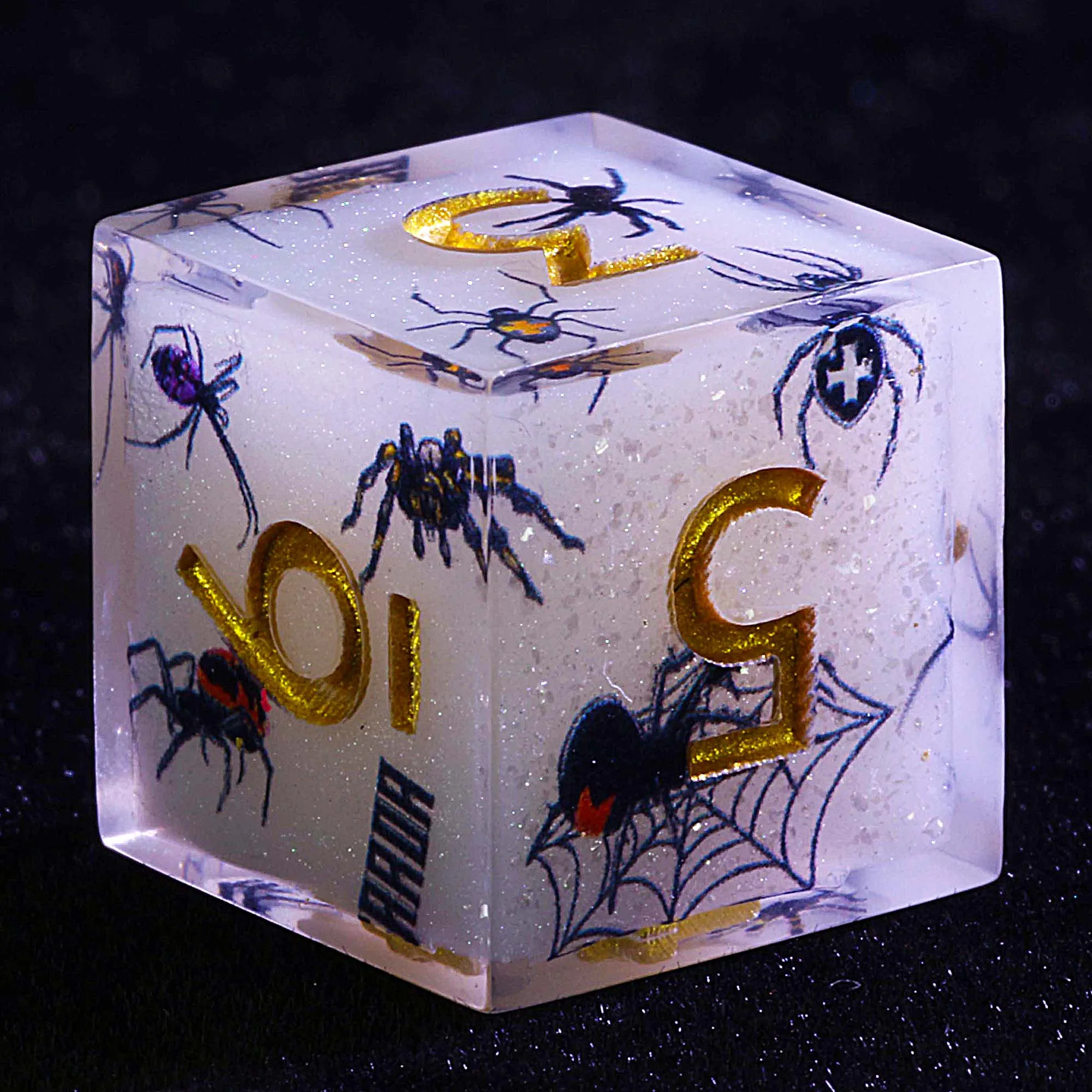 9 مجموعة نرد متعددة السطوح D وD Queen Rose Spider Curse