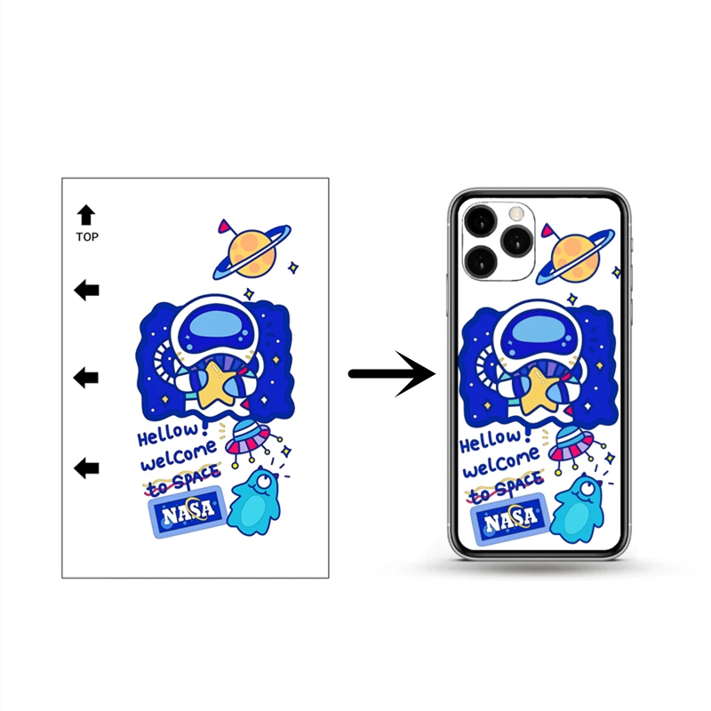 50pcs 3D Relief Back Cover Film Protector Skin Sticker Hydrogel Rear Film For Cutting Machine Spaceman  Embossed Color Back Film