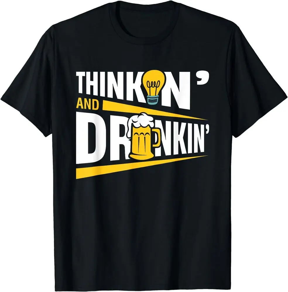 Funny Drinking Pub Quiz Game Thinkin' And Drinkin' T-Shirt For Men Clothing Women Tees High Quality 100%Cotton Short Sleeve